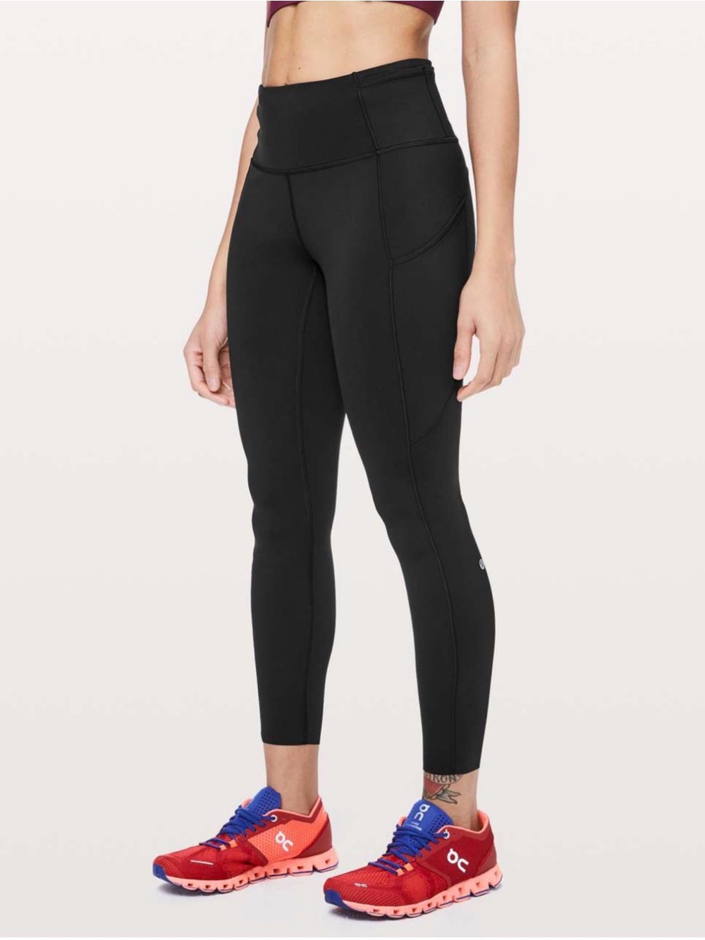 Lululemon Fast and Free High Rise Tight 25” 5 Pocket Black Leggings Size 4